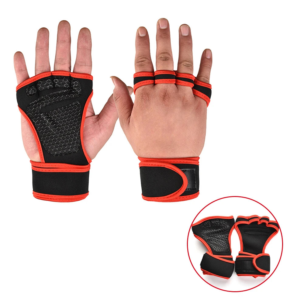 Luvas esportivas de treinamento para homens mulheres luvas de treino fitness construção do corpo levantamento de peso ginásio mão pulso palma protetor luvas