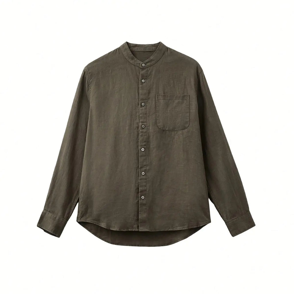 Camisa de linho estilo Zen chinês vintage