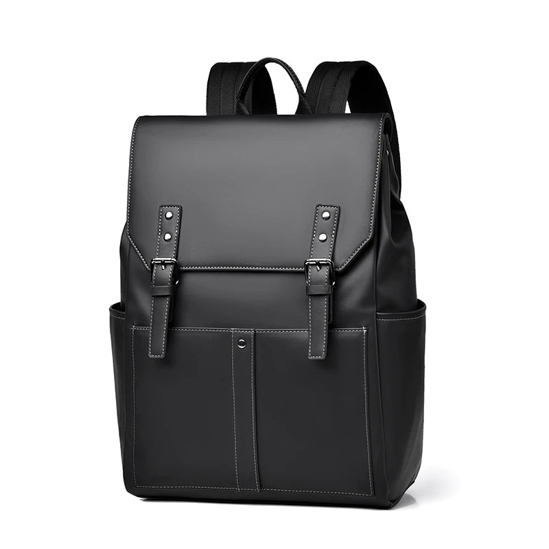 Mochila de Computador em Couro PU Grande Capacidade para Viagem