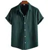 Camisa Casual Masculina de Verão com Listras Verticais