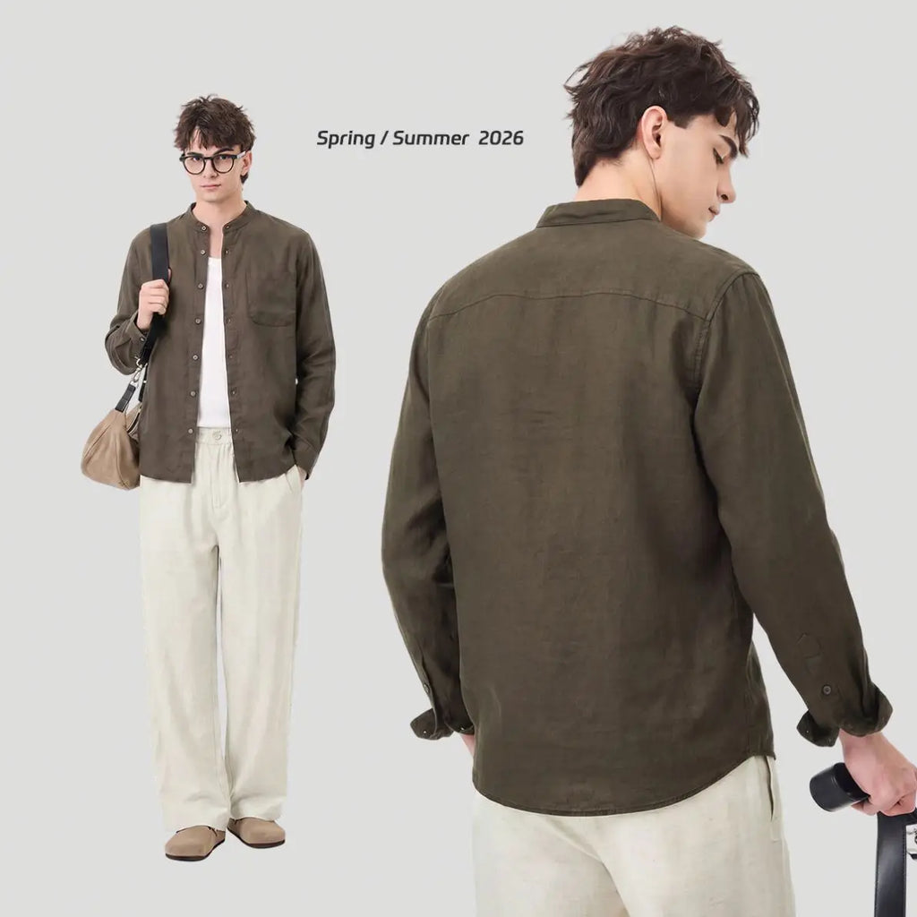 Camisa de linho estilo Zen chinês vintage