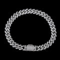 Pulseira de Corrente Hip Curb 8mm Cubana Ice Out Hand Chain