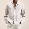 Camisa de Linho Casual de Primavera