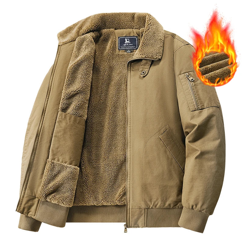 Jaqueta de Inverno Casual com Forro de Moletom 100% Algodão