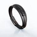Pulseira de Couro com Fecho Magnético Preto