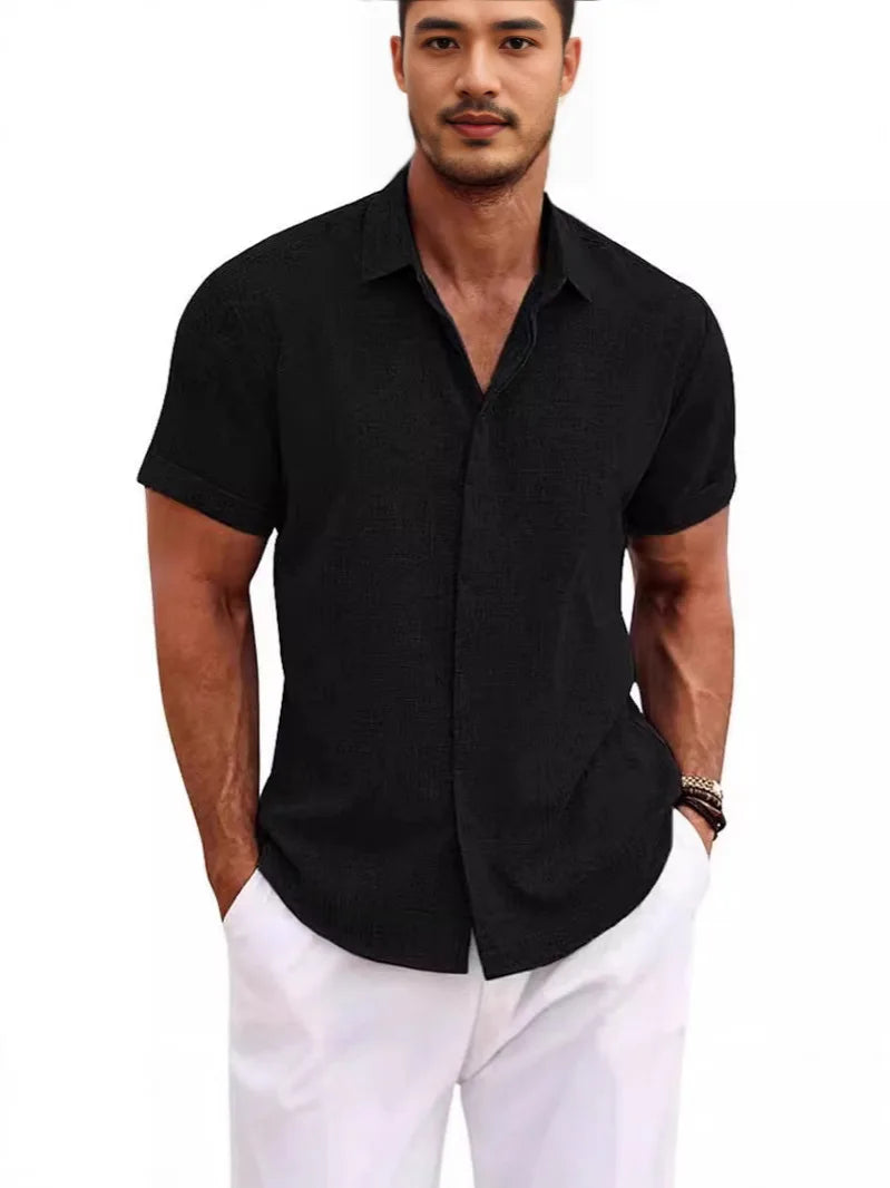 Camisa Masculina Vintage de Linho