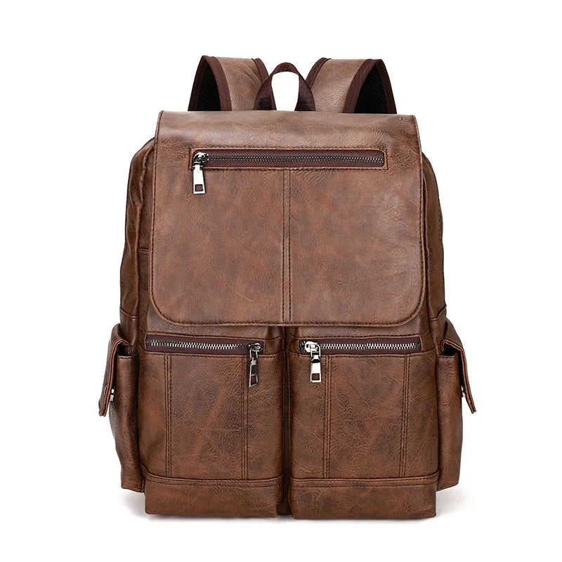 Mochila Retrô de Couro PU