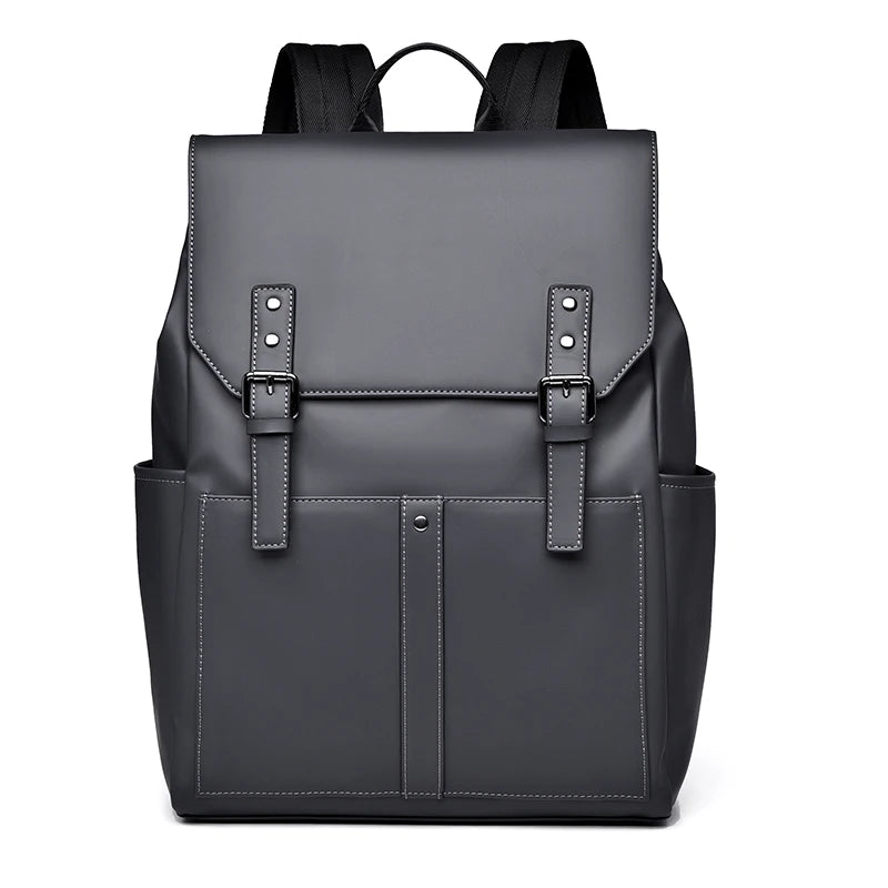 Mochila de Computador em Couro PU Grande Capacidade para Viagem