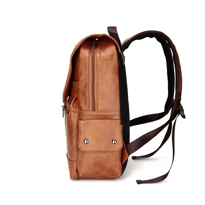 Mochila Retrô de Couro PU