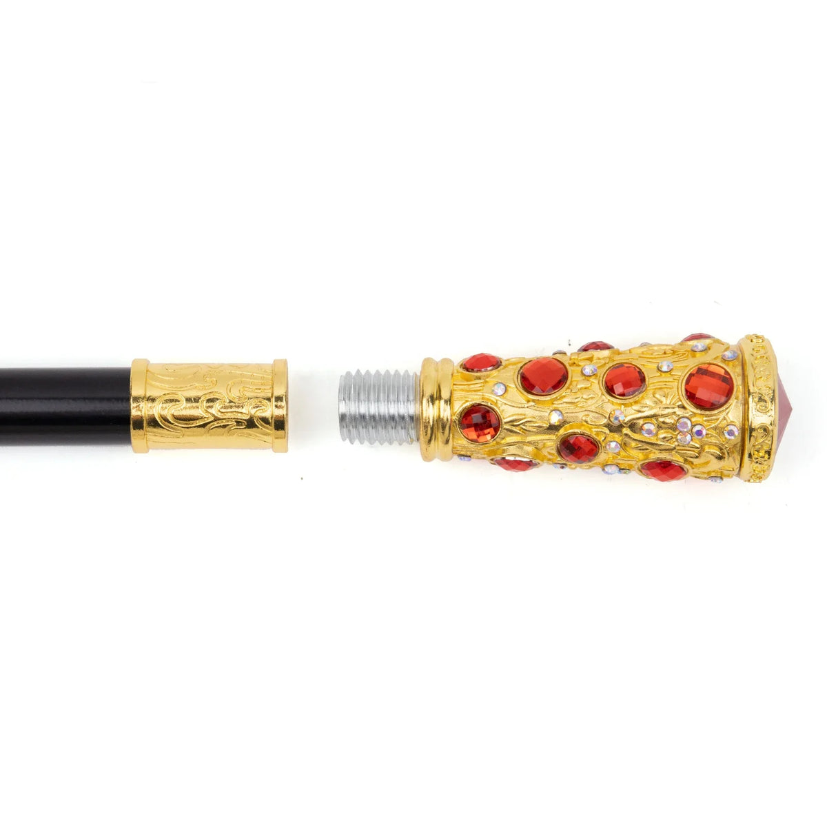 Bengala em Diamante Artificial Vermelho Dourado