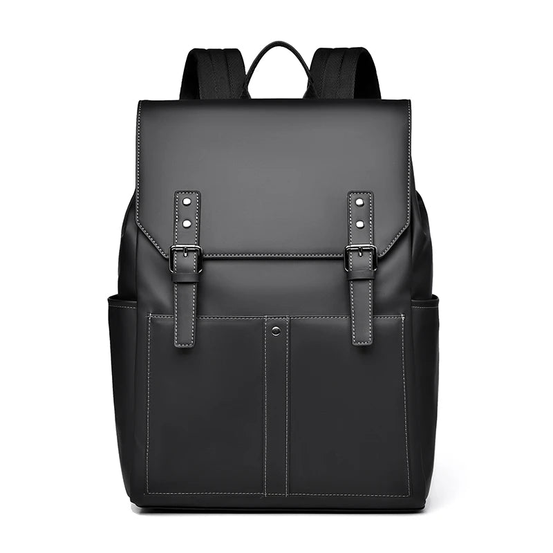 Mochila de Computador em Couro PU Grande Capacidade para Viagem