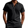 Camisa Polo de Linho de Verão com Botão na Lapela