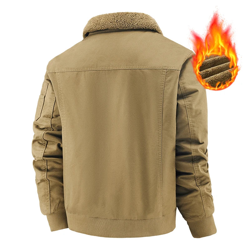 Jaqueta de Inverno Casual com Forro de Moletom 100% Algodão