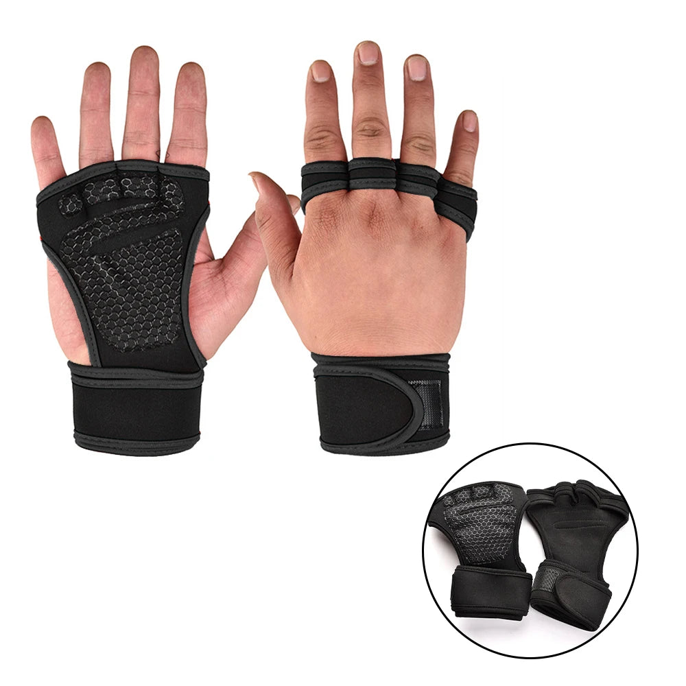 Luvas esportivas de treinamento para homens mulheres luvas de treino fitness construção do corpo levantamento de peso ginásio mão pulso palma protetor luvas