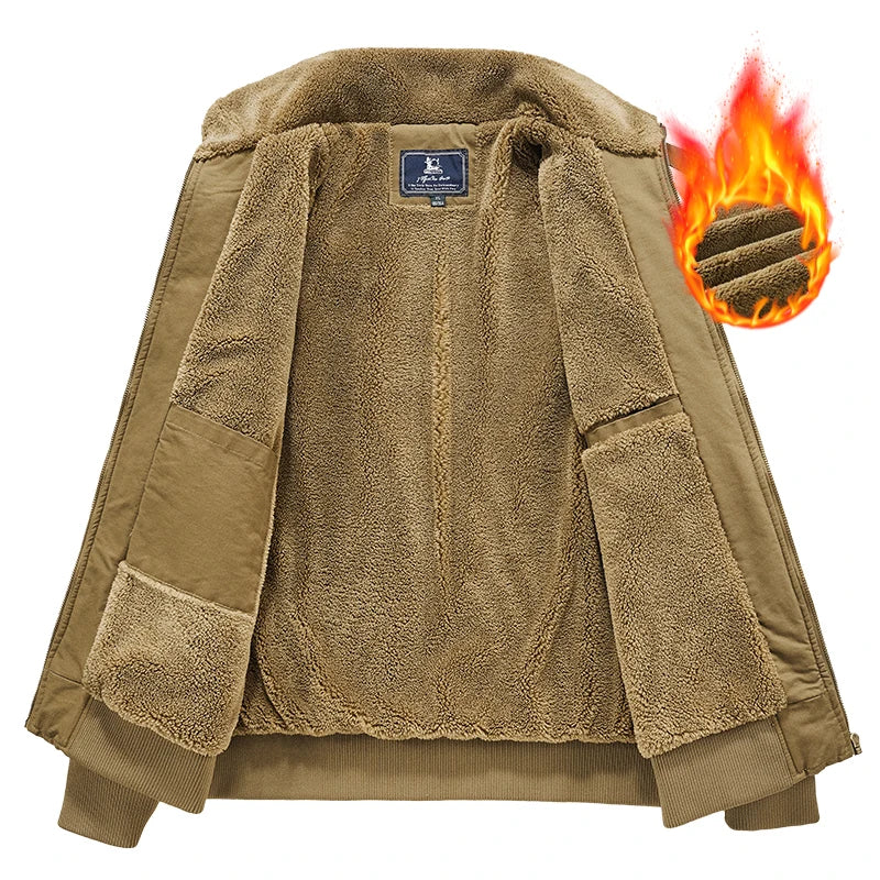 Jaqueta de Inverno Casual com Forro de Moletom 100% Algodão