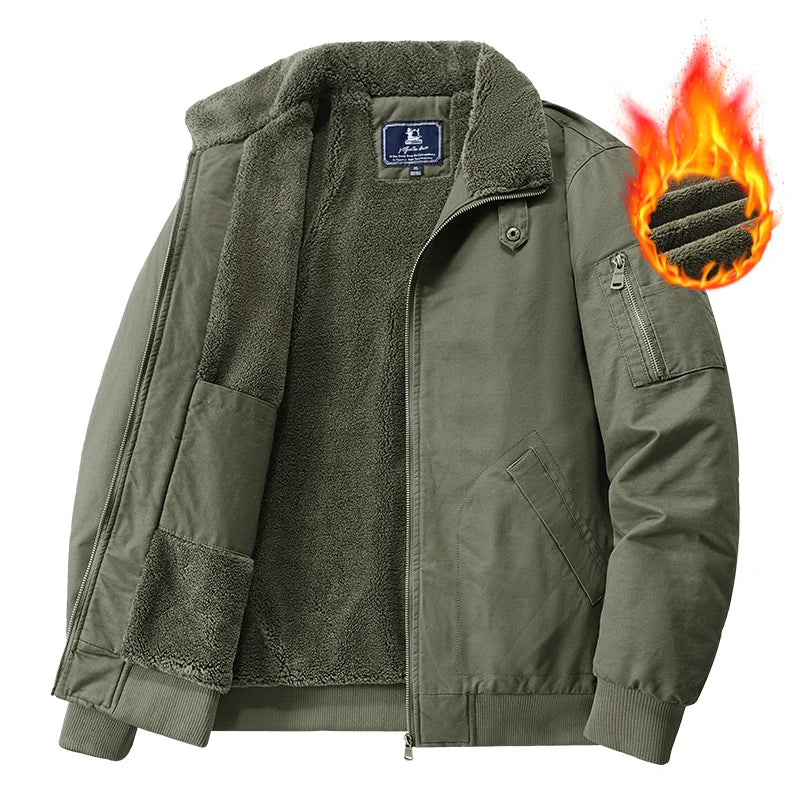 Jaqueta de Inverno Casual com Forro de Moletom 100% Algodão