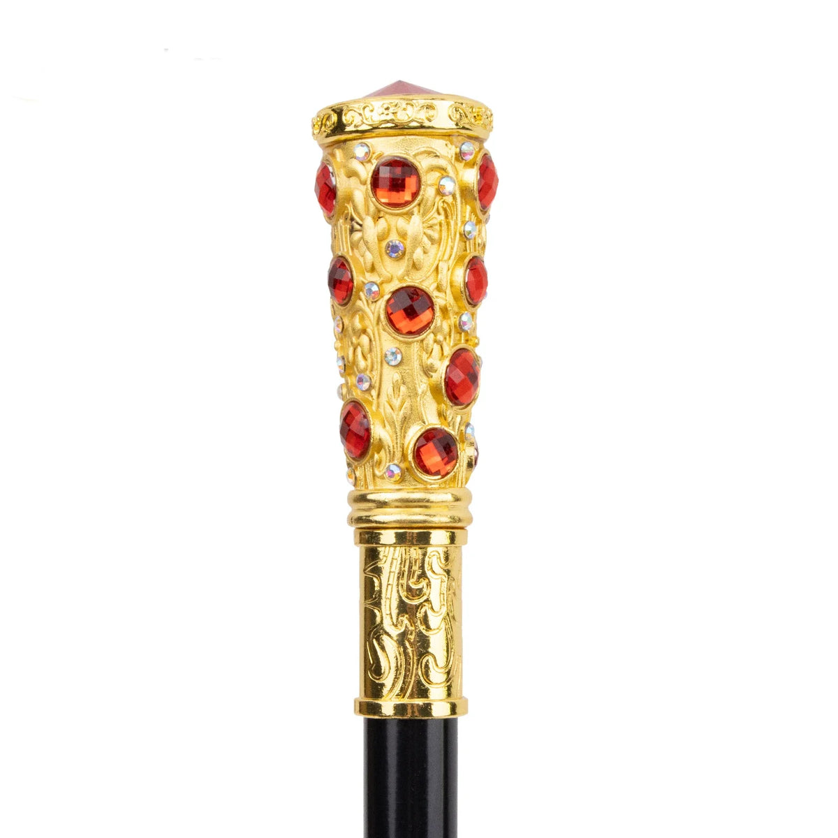 Bengala em Diamante Artificial Vermelho Dourado