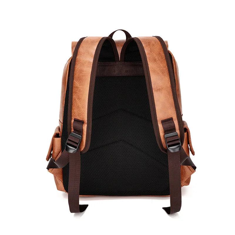Mochila Retrô de Couro PU