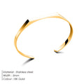 Pulseira Elegante de Aço Inoxidável, Ajustável, Folheada a Ouro 18K PVD, À Prova d'Água e Durável, Moda em Braceletes