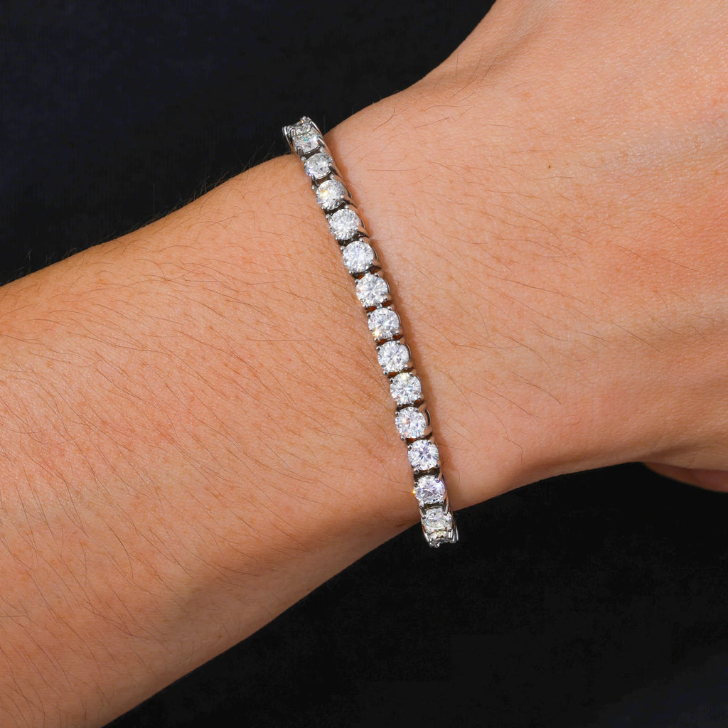 Pulseira de Diamante Moissanite VVS em Aço Inoxidável 316L Banhado a Ouro Brilho Eterno à Prova d'Água Atacado