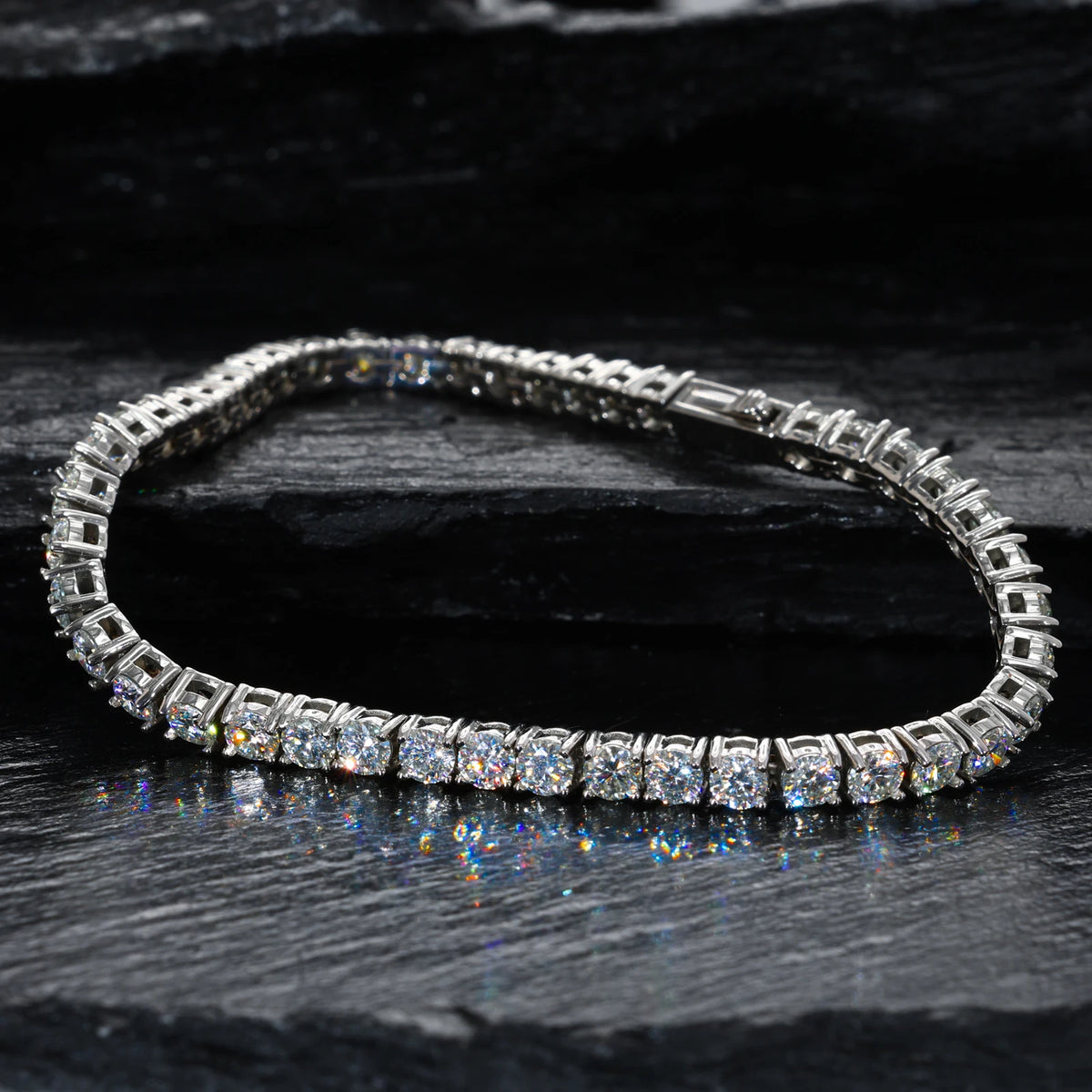 Pulseira de Diamante Moissanite VVS em Aço Inoxidável 316L Banhado a Ouro Brilho Eterno à Prova d'Água Atacado