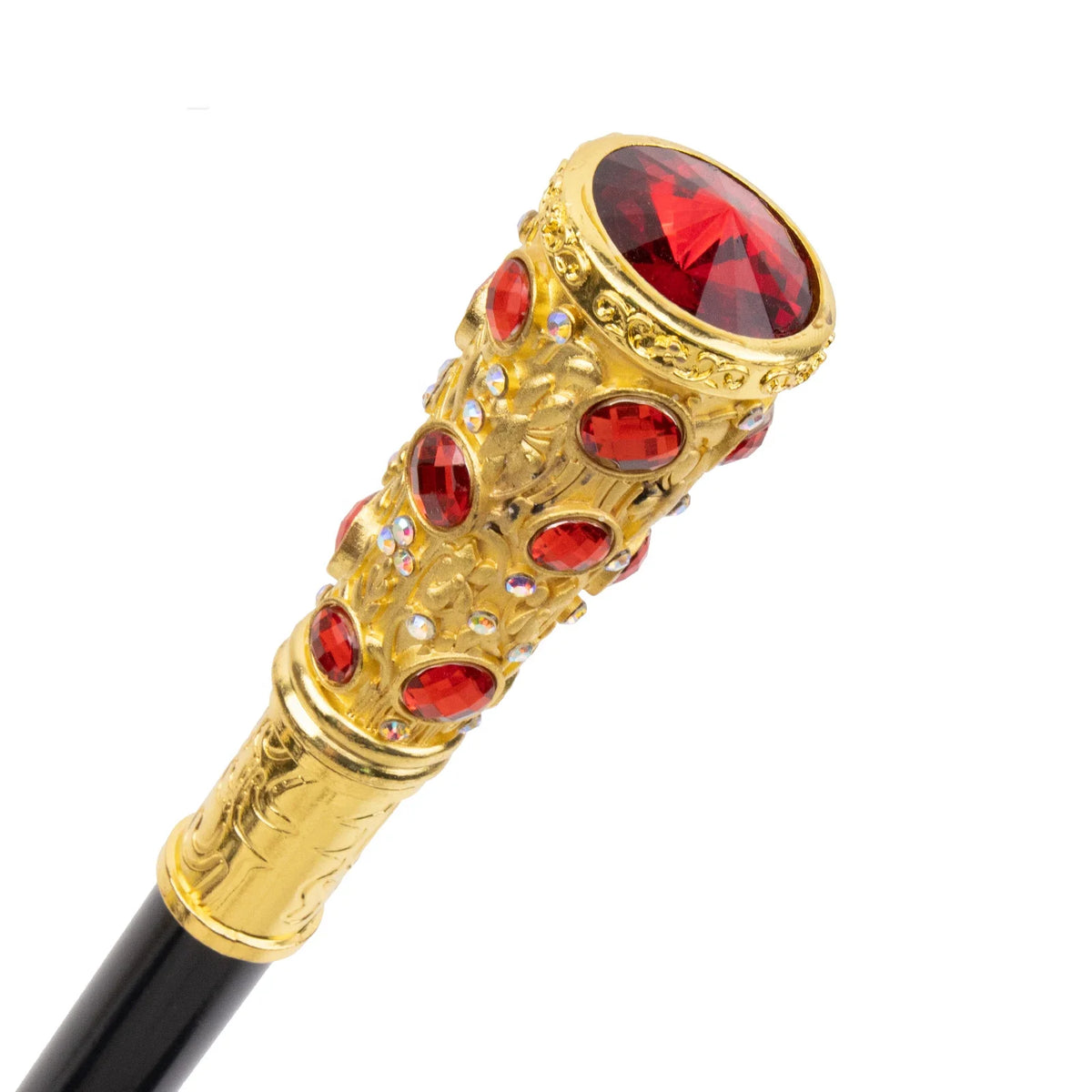 Bengala em Diamante Artificial Vermelho Dourado