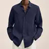 Camisa de Linho Casual de Primavera
