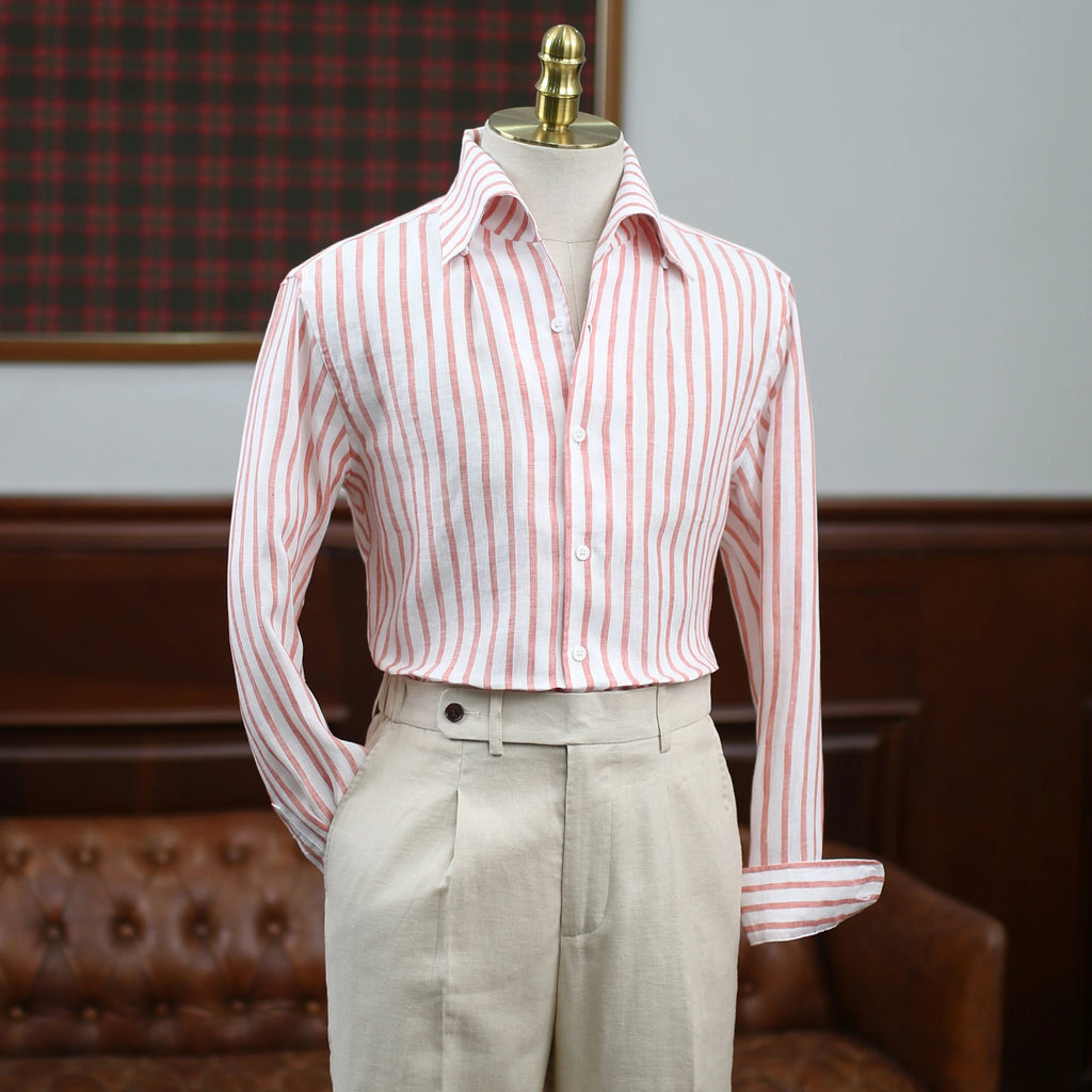 Camisa Masculina de linho com gola única