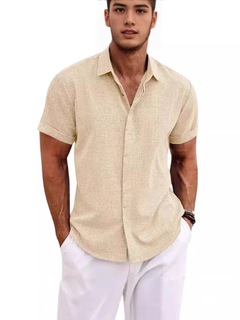 Camisa Masculina Vintage de Linho