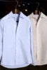 Camisa de Linho Italiano Vintage Britânico Slim-Fit