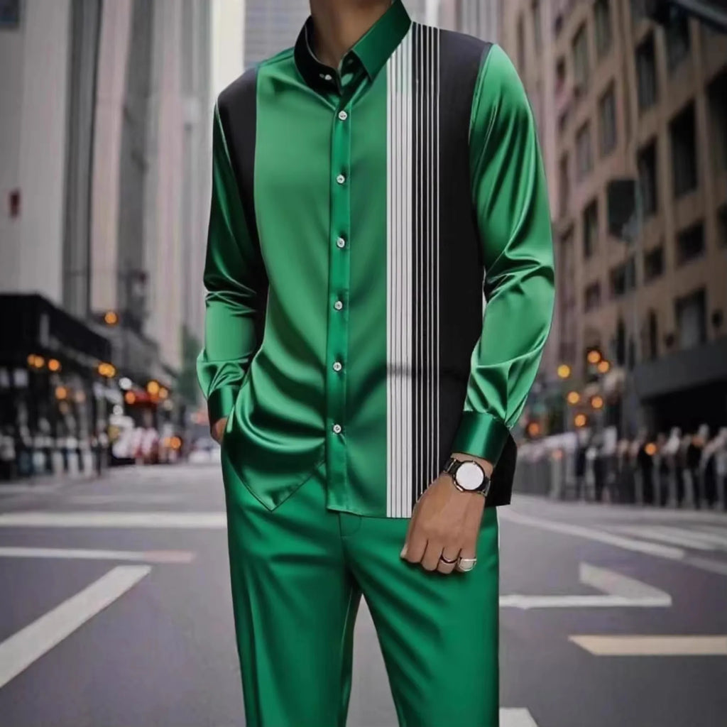 Camisa Masculina Casual ao Ar Livre de Listras