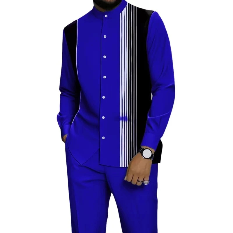 Camisa Masculina Casual ao Ar Livre de Listras