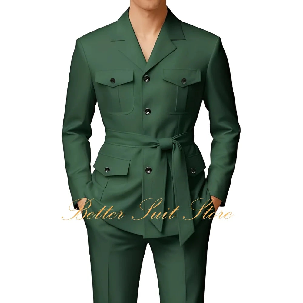 Ternos Slim-Fit Estilo Chinês