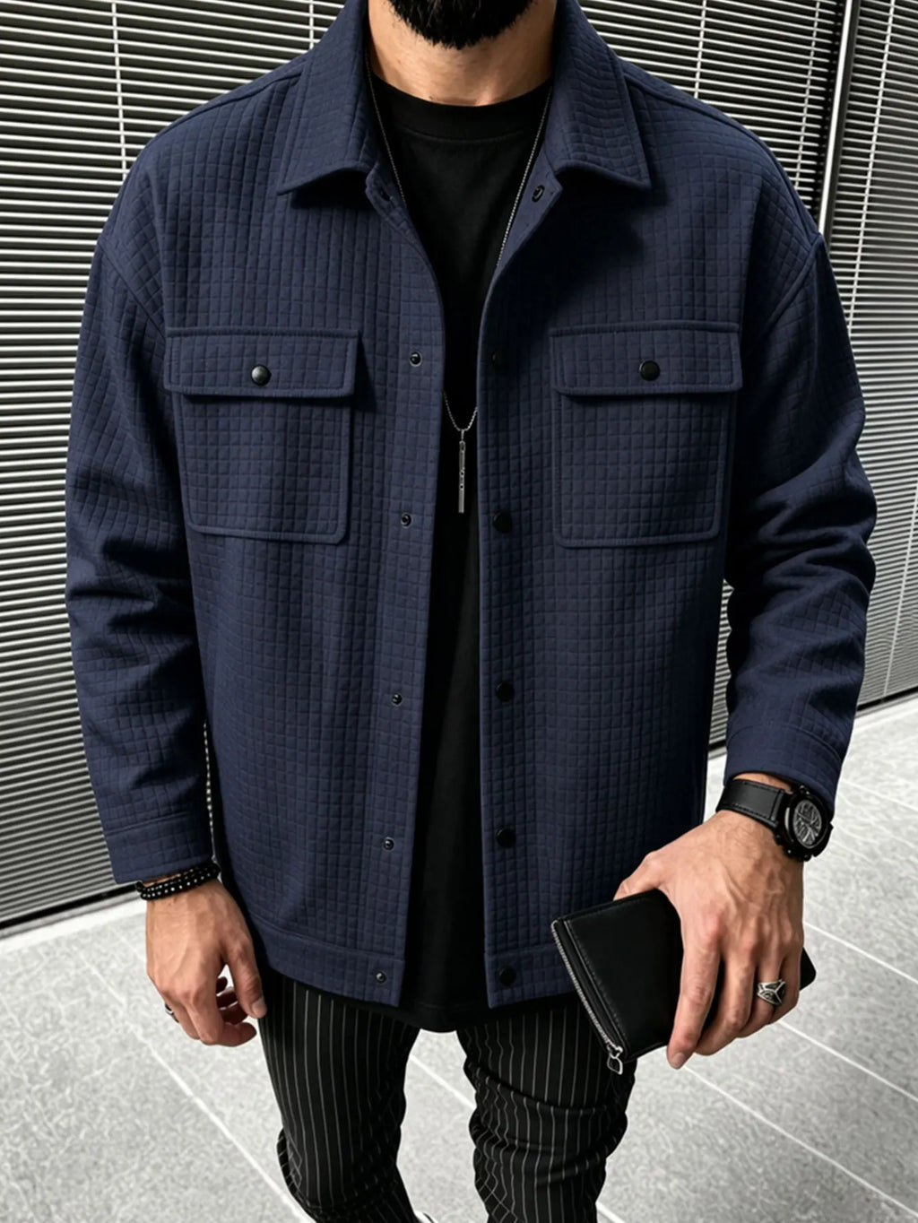 Jaqueta Casual Masculina em Xadrez