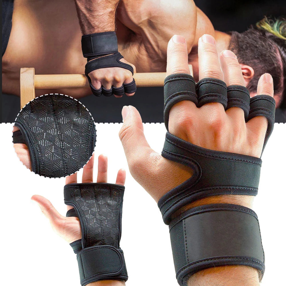 Luvas esportivas de treinamento para homens mulheres luvas de treino fitness construção do corpo levantamento de peso ginásio mão pulso palma protetor luvas