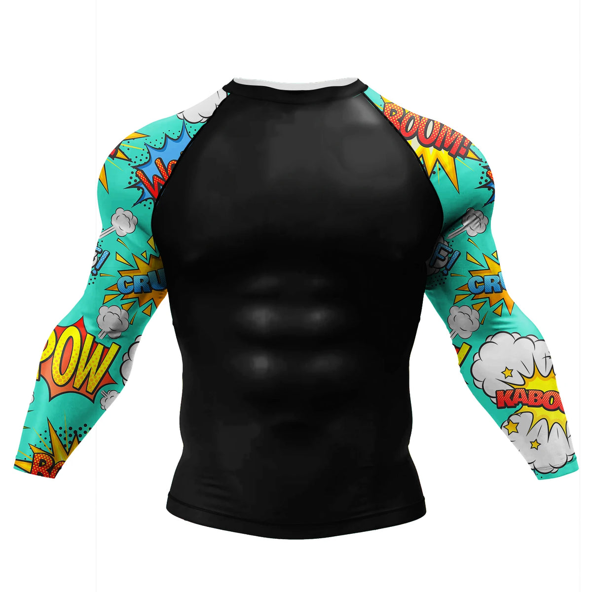 Camiseta de Compressão Masculina Cody Lundin para Academia, Rashguard de Manga Longa com Sublimação, Jersey Personalizado para BJJ Jiu Jitsu e Boxe