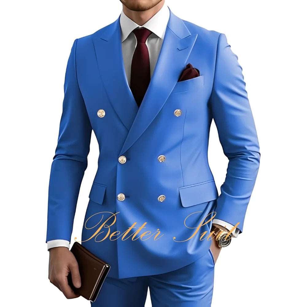 Terno Formal Slim-Fit com Blazer Duplo Breasted