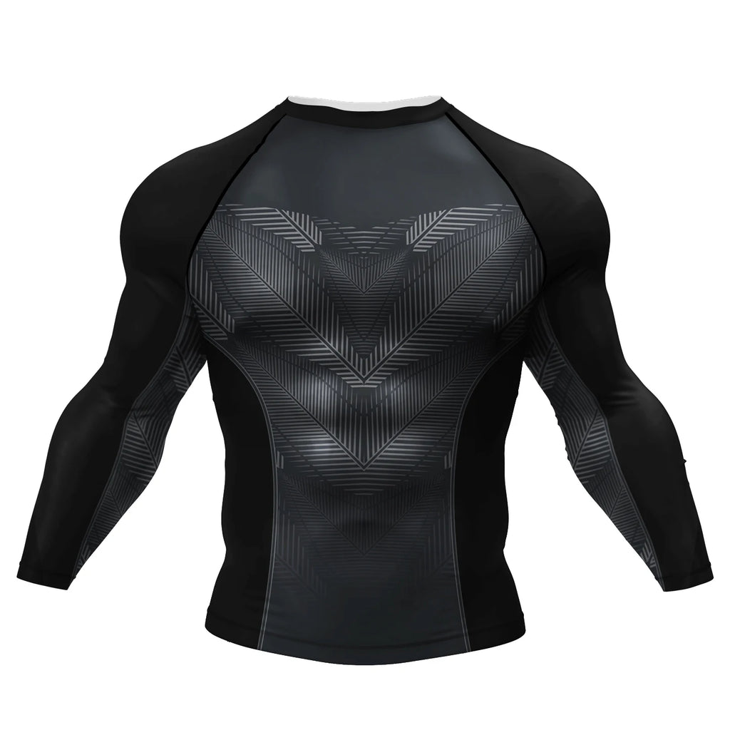 Camiseta de Compressão Masculina Cody Lundin para Academia, Rashguard de Manga Longa com Sublimação, Jersey Personalizado para BJJ Jiu Jitsu e Boxe