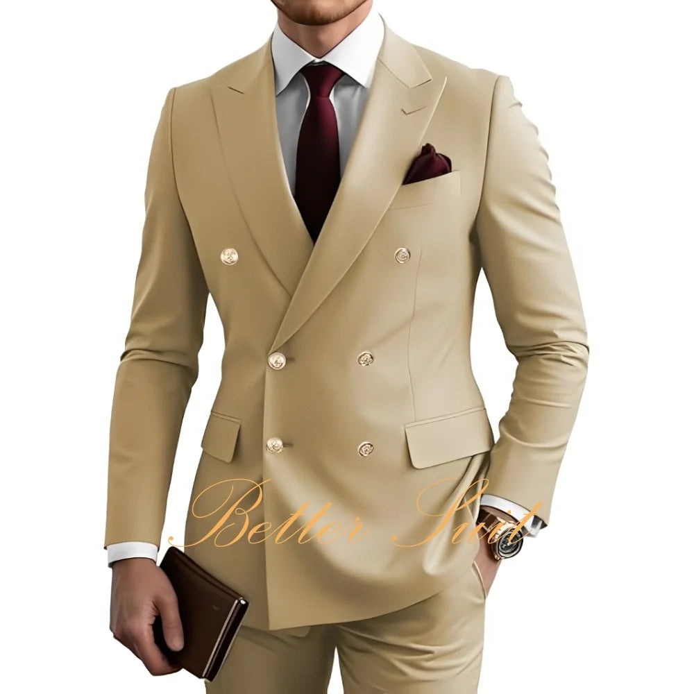 Terno Formal Slim-Fit com Blazer Duplo Breasted