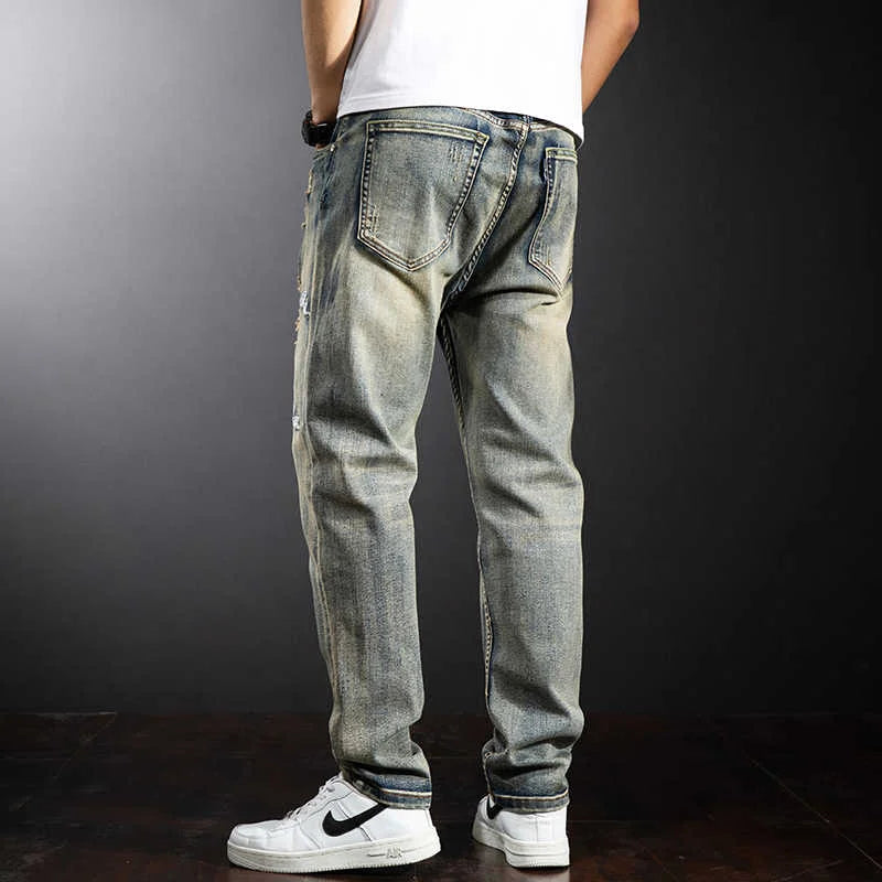 Calça Jeans Baggy Bordado Dragão Y2K