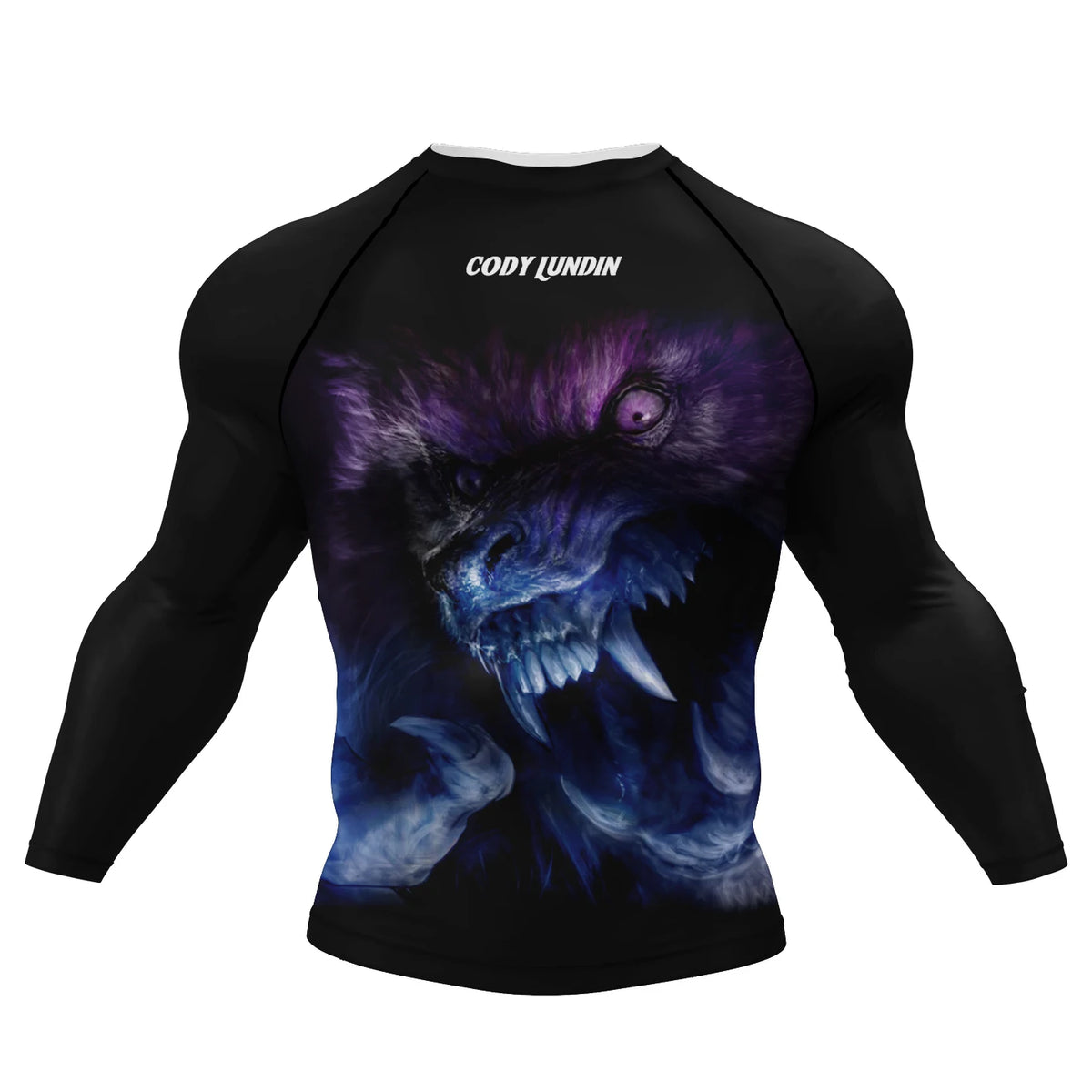 Camiseta de Compressão Masculina Cody Lundin para Academia, Rashguard de Manga Longa com Sublimação, Jersey Personalizado para BJJ Jiu Jitsu e Boxe