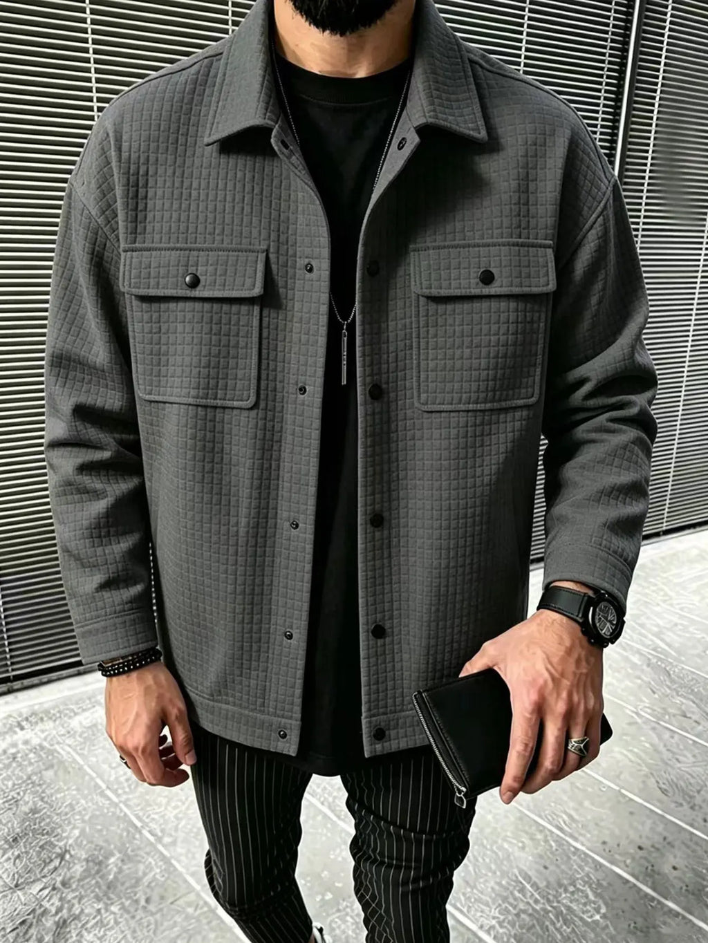 Jaqueta Casual Masculina em Xadrez