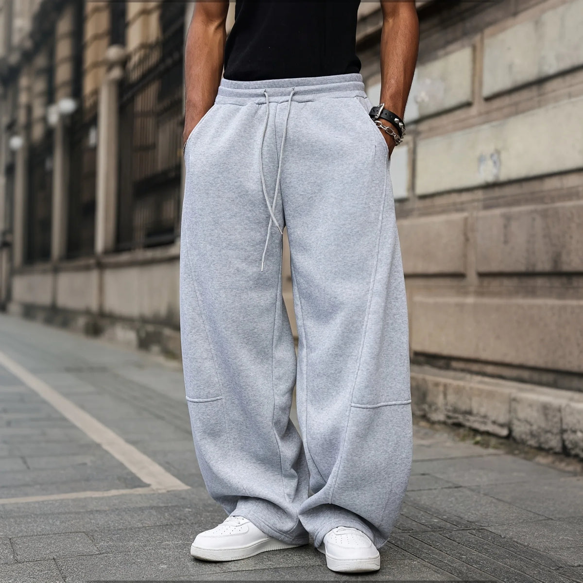 Calças Jogger Masculinas Estilo Americano, Tecido Pesado, Corte Reto, Casual, Streetwear para Homens e Mulheres, Calças de Hip Hop e Esportivas