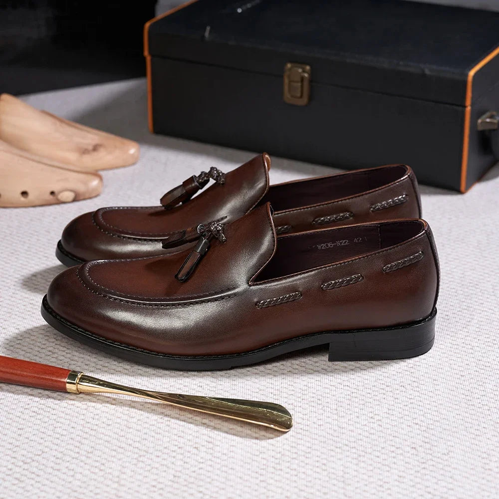 Mocassins clássicos de couro feitos à mão