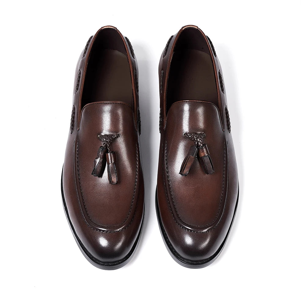 Mocassins clássicos de couro feitos à mão