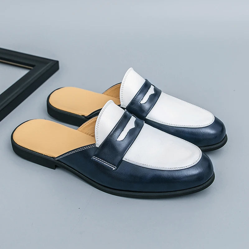Chinelos Slides Mocassins Casual de Couro