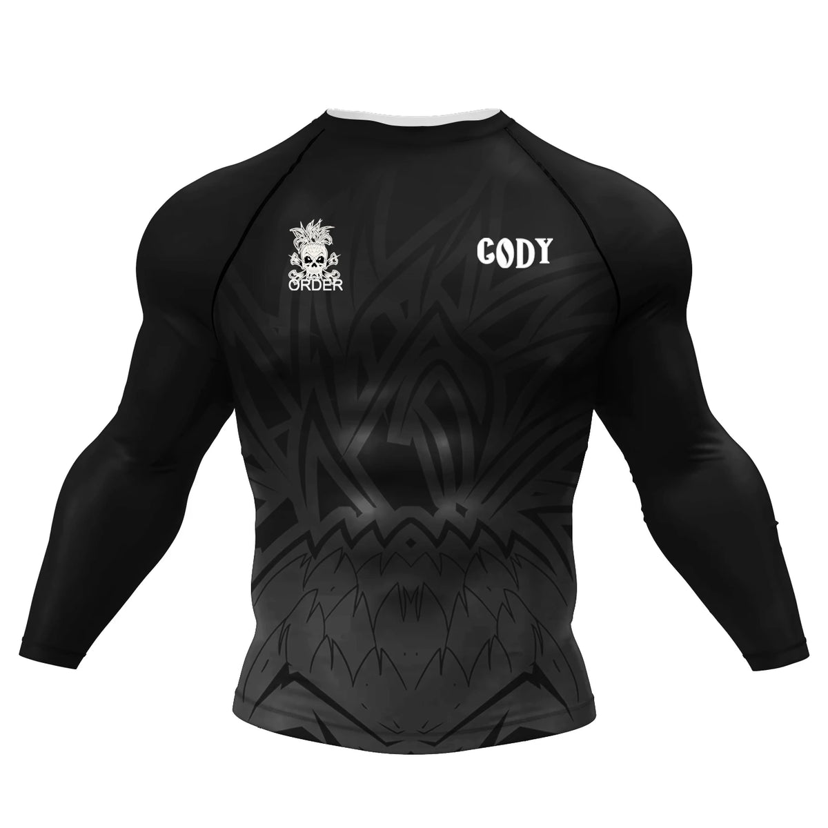 Camiseta de Compressão Masculina Cody Lundin para Academia, Rashguard de Manga Longa com Sublimação, Jersey Personalizado para BJJ Jiu Jitsu e Boxe