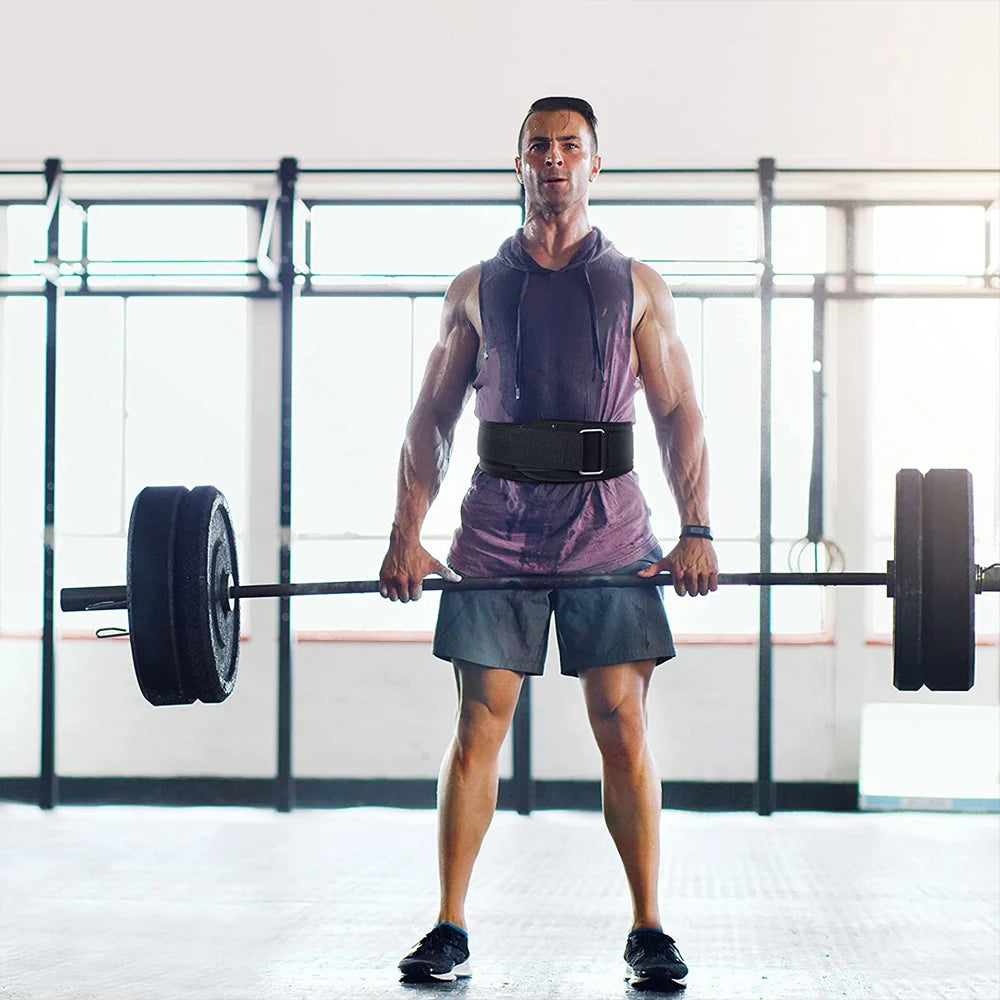 1 pçs ginásio cinto de levantamento de peso cintura ajustável suporte para as costas agachamento haltere barra deadlifts treinamento fitness (preto e azul)
