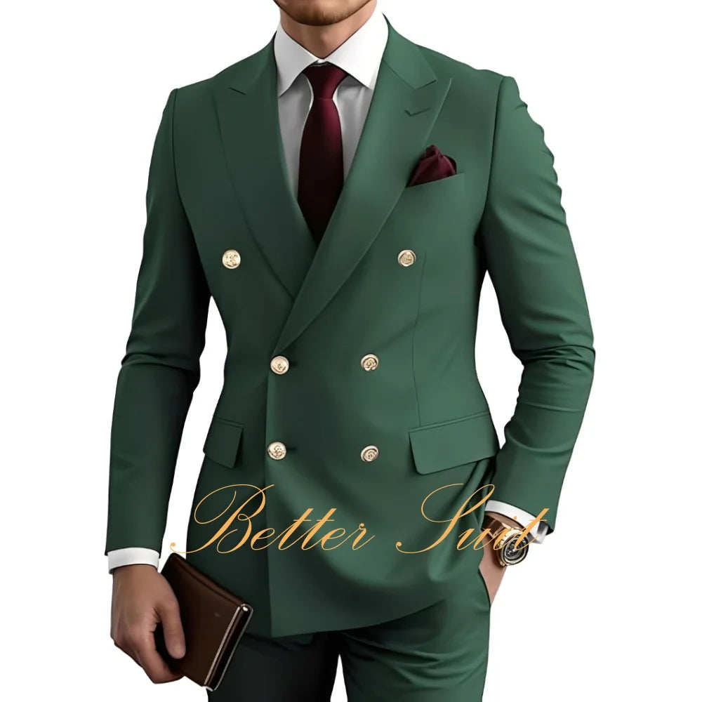Terno Formal Slim-Fit com Blazer Duplo Breasted