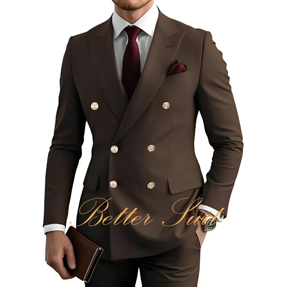Terno Formal Slim-Fit com Blazer Duplo Breasted